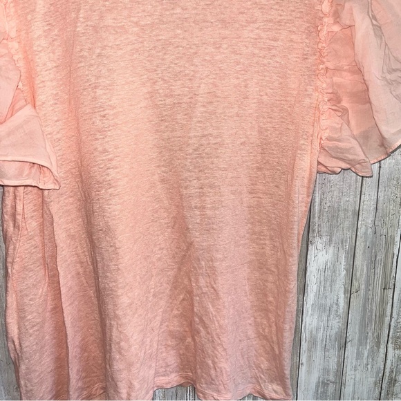 Loft Linen Pink Puff Sleeve Blouse - Picture 3 of 4